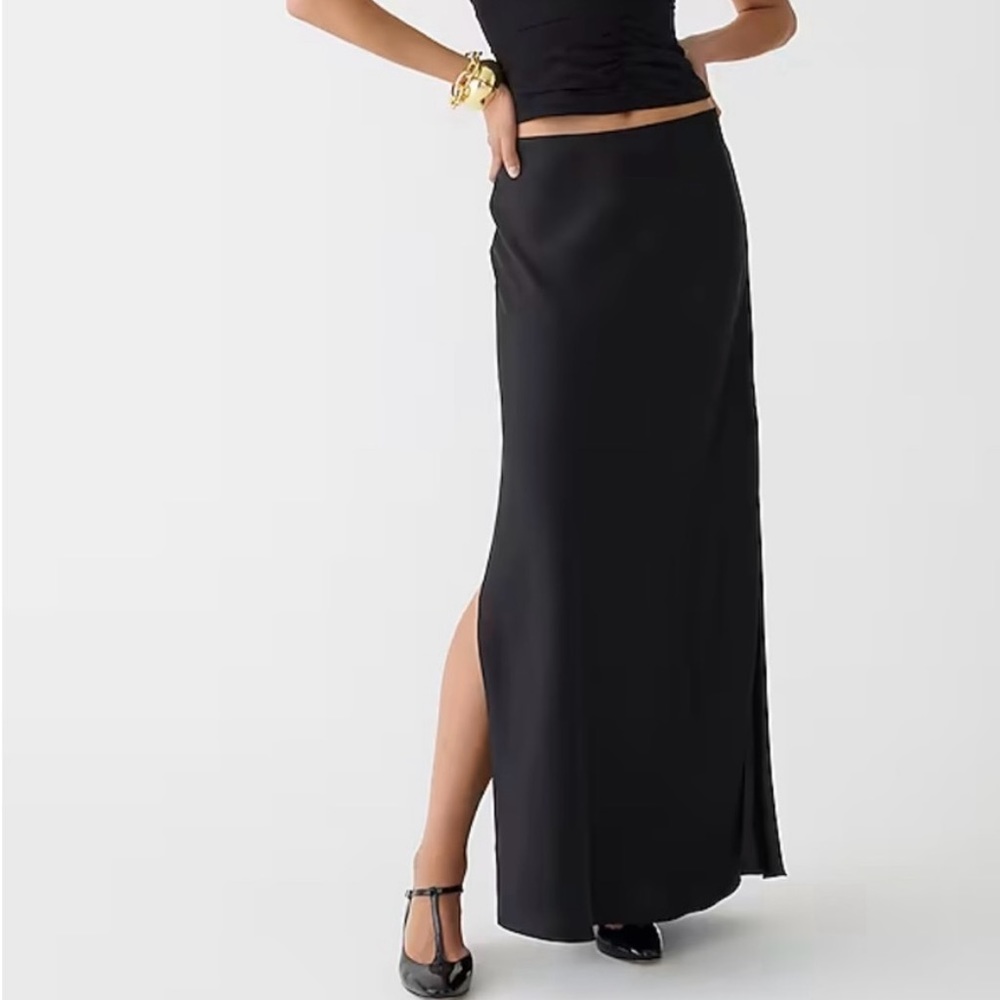 NWT J.Crew Gwyneth Slip Skirt in Black